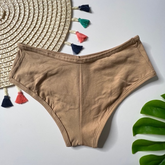 Victoria's Secret PINK Cotton Cheekster Panty Hot Cocoa Tuesdays Beige Large NEW - Picture 2 of 3